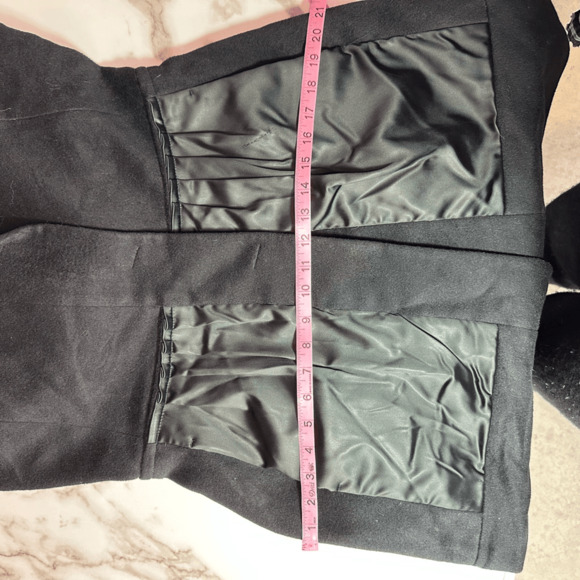 Cinzia Rocca Womens Wool Angora Dress Coat Size S Black Satin Pockets Coquette - Picture 13 of 16